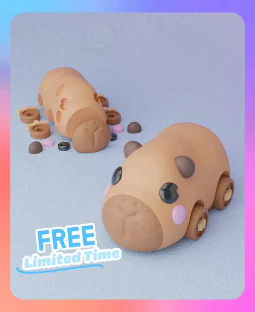 Móc khóa Xe Bus Capybara cử động được (Các bộ phận rời) - Image 1