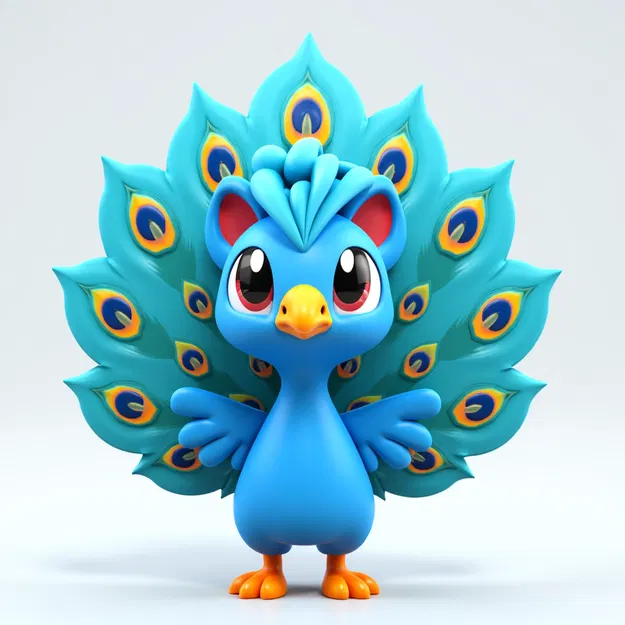 Mô hình chú chim công 3D đáng yêu trang trí bàn làm việc - Image 1