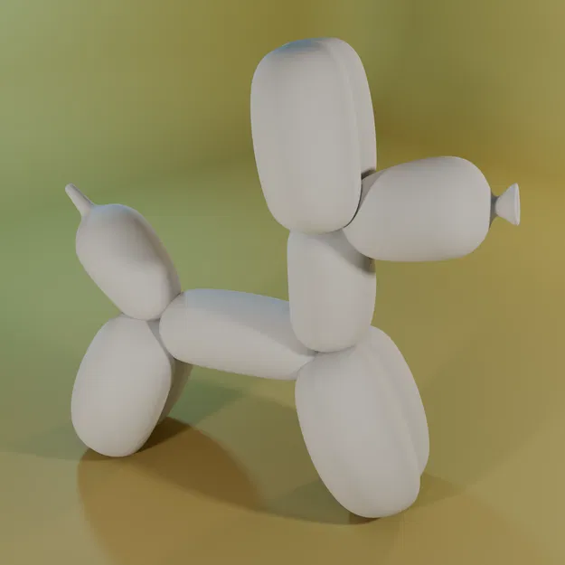 Mô hình 3D Chú cún bong bóng (Balloon puppy) trang trí dễ thương - Image 3