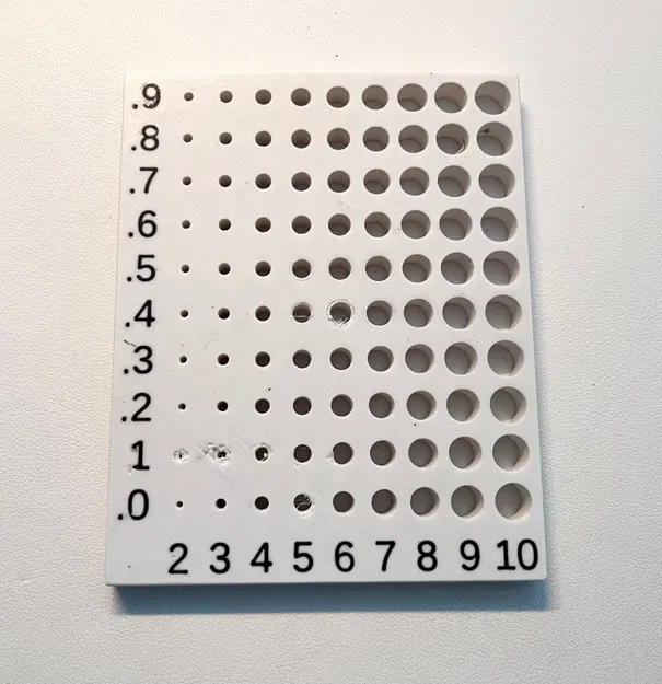 Tấm Thước Đo Đường Kính Lỗ Tham Số (Parametric Hole Diameter Gauge Plate) - Image 2
