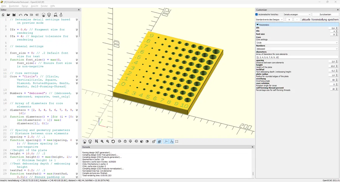 Tấm Thước Đo Đường Kính Lỗ Tham Số (Parametric Hole Diameter Gauge Plate) - Image 8