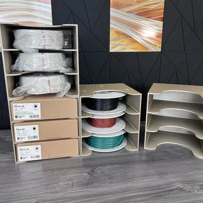 Bộ kệ Modular Filament Organizer: Giải pháp sắp xếp nhựa in 3D gọn gàng