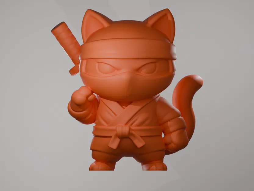Mô hình 3D mèo ninja - Shadow Meow-sassin - Image 1