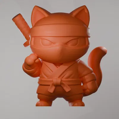 Mô hình 3D mèo ninja - Shadow Meow-sassin