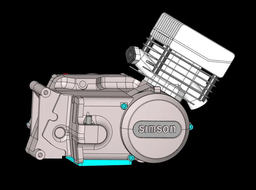 Mô hình động cơ xe máy Simson S51 in 3D chi tiết - Image 9