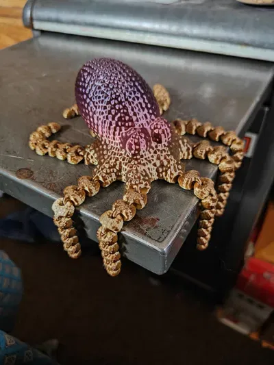 Bạch tuộc khớp nối linh hoạt với bề mặt vân nổi chi tiết (3D Model) - Image 1