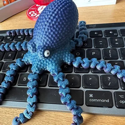 Bạch tuộc khớp nối linh hoạt với bề mặt vân nổi chi tiết (3D Model)