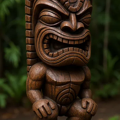 Tượng Tiki Hawaii truyền thống - Mô hình trang trí độc đáo cho không gian