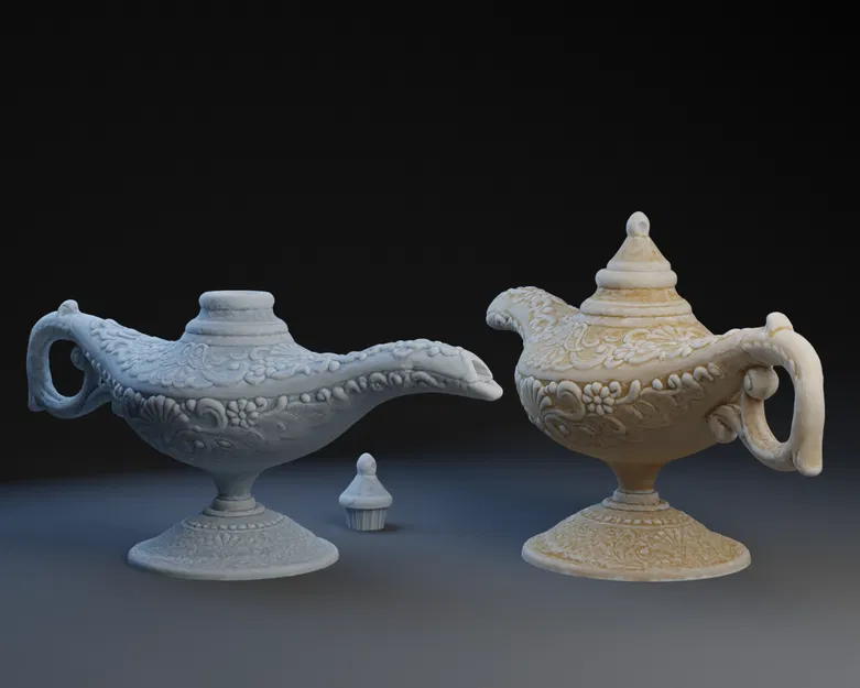 Mô hình 3D Đèn thần ma thuật Genie in a Lamp - Đồ trang trí độc đáo - Image 1