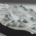 Mô hình địa hình 3D đỉnh Everest và cảnh quan dãy Himalaya bao quanh - Thumbnail 1