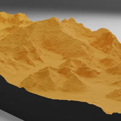 Mô hình địa hình 3D đỉnh Everest và cảnh quan dãy Himalaya bao quanh