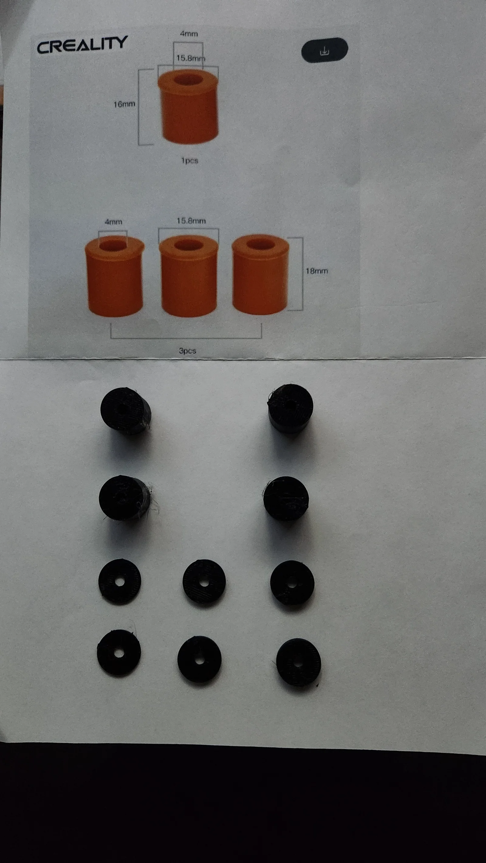 Miếng đệm bàn in (bed spacers) bằng TPU cho Ender 3 V3 SE/KE 1