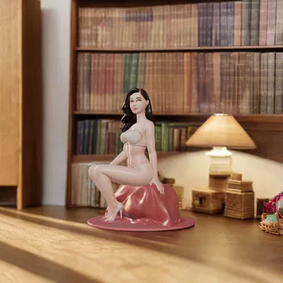 Mô hình tượng cô gái ngồi 12cm (Sitting Woman) trang trí độc đáo