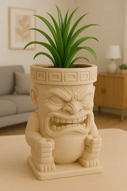 Chậu trồng cây phong cách Tiki – Mô hình in 3D độc đáo - Image 1