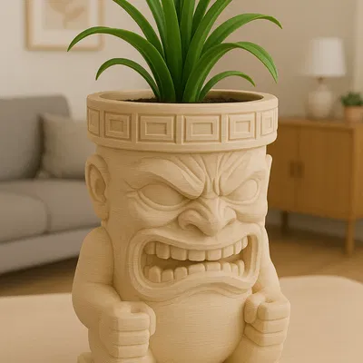 Chậu trồng cây phong cách Tiki – Mô hình in 3D độc đáo