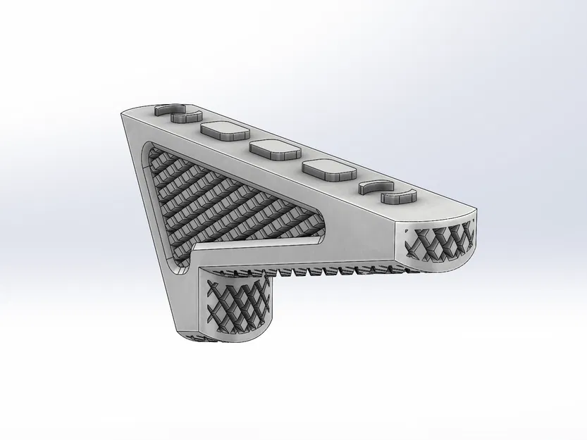 Tay cầm Angled mLok Foregrip họa tiết Crosshatch in 3D - Image 1