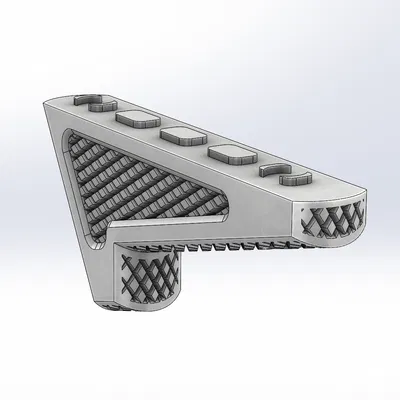 Tay cầm Angled mLok Foregrip họa tiết Crosshatch in 3D