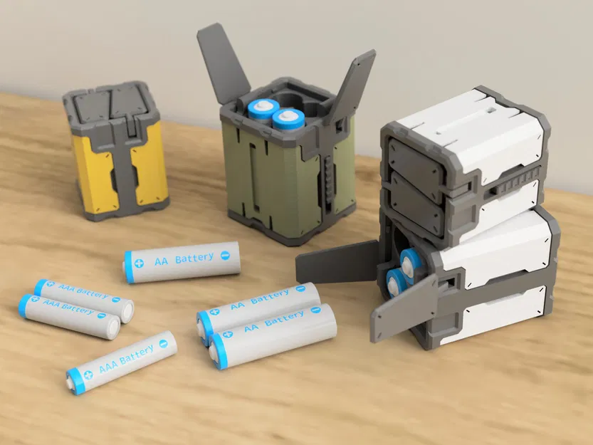 Khay đựng pin AA/AAA phong cách bệ phóng tên lửa (Loại 2 ngăn) - Image 1