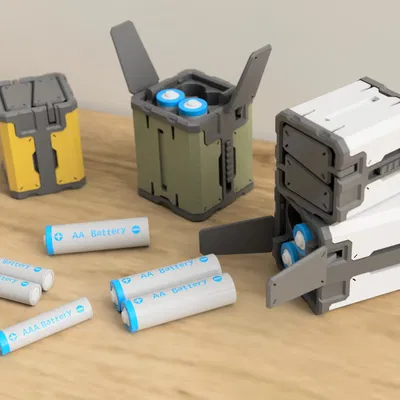 Khay đựng pin AA/AAA phong cách bệ phóng tên lửa (Loại 2 ngăn)