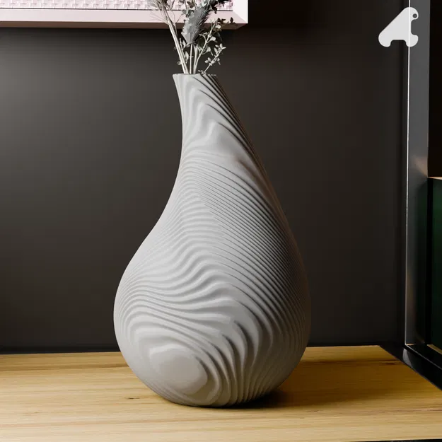 Bình hoa « Quả lê rãnh xoắn » (Grooved Pear) - Image 1