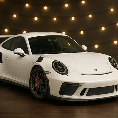 Mô hình 3D xe Porsche GT3 RS phong cách Low Poly độc đáo