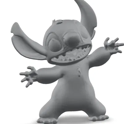 Mô hình 3D tượng Stitch dễ thương để in ấn