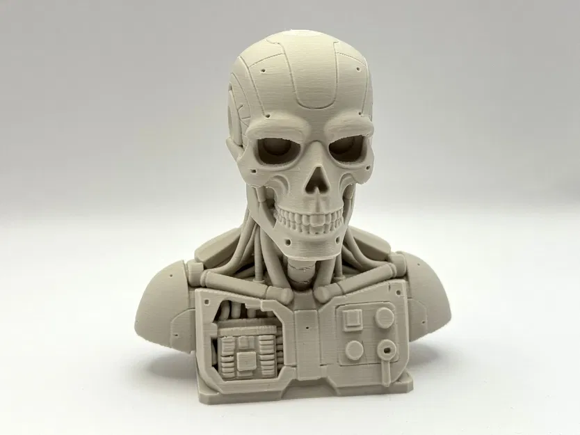 Tượng Bán Thân Đầu Lâu Cơ Khí (Cybernetic Skull Bust) - Image 1