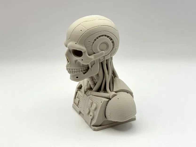 Tượng Bán Thân Đầu Lâu Cơ Khí (Cybernetic Skull Bust) - Image 2