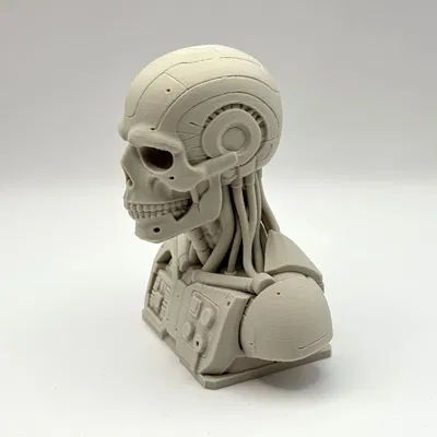 Tượng Bán Thân Đầu Lâu Cơ Khí (Cybernetic Skull Bust)