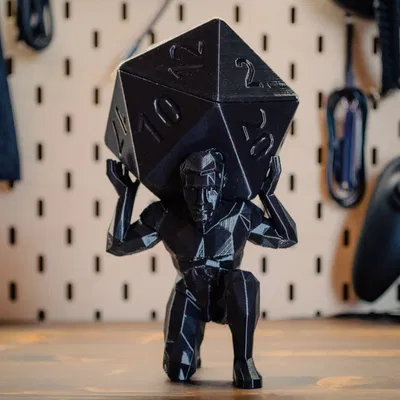 Mô hình Atlas D20 Low-Poly cho game DnD