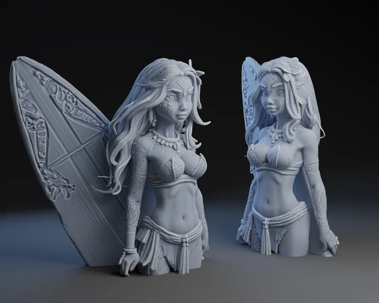 Mô hình 3D cô gái lướt sóng Island Surf Girl tinh xảo cho dân chơi - Image 1