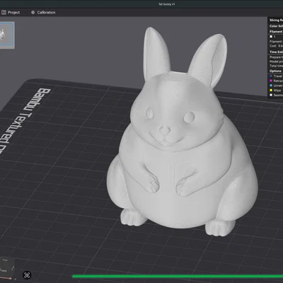 Mô hình chú thỏ mập đáng yêu (Little Fat Bunny) trang trí bàn làm việc