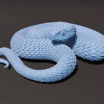 Tượng Rắn Lục Sừng (Bush Viper Sculpture)