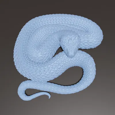 Tượng Rắn Lục Sừng (Bush Viper Sculpture)