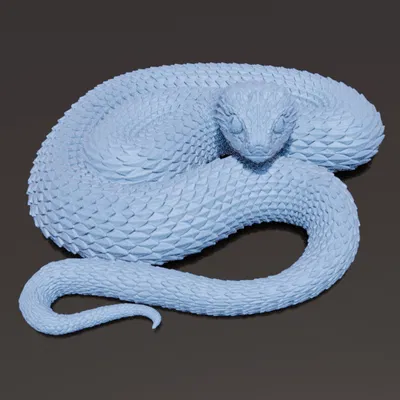 Tượng Rắn Lục Sừng (Bush Viper Sculpture)