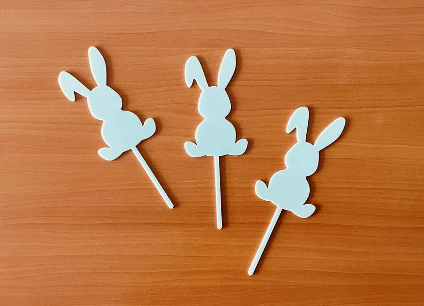 Mẫu trang trí chậu cây hình chú thỏ Phục Sinh in 3D xinh xắn - Image 1