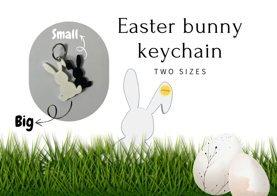 Móc khóa hình chú thỏ Phục Sinh (Easter bunny keychain) dễ thương - Image 1