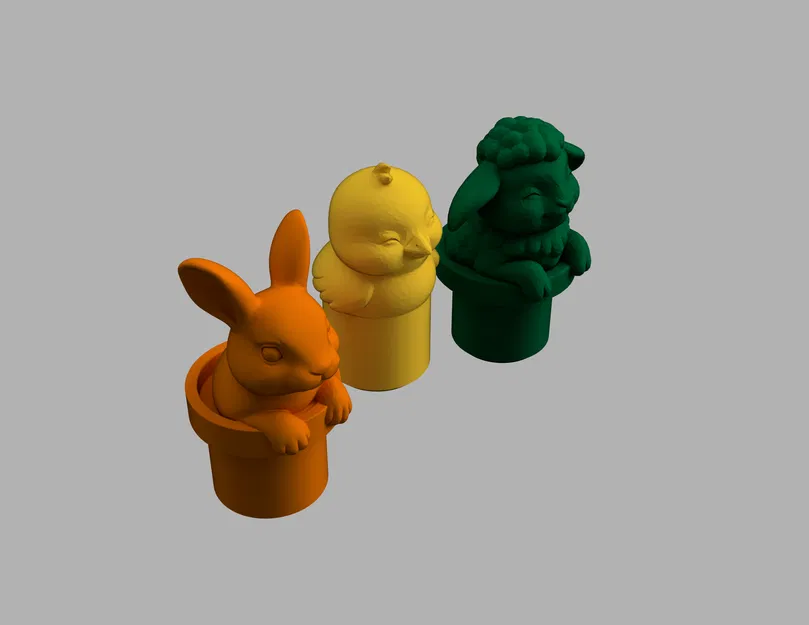 Bộ phụ kiện in 3D trang trí cuộn giấy vệ sinh hình thú cưng Phục Sinh - Image 1