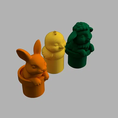 Bộ phụ kiện in 3D trang trí cuộn giấy vệ sinh hình thú cưng Phục Sinh