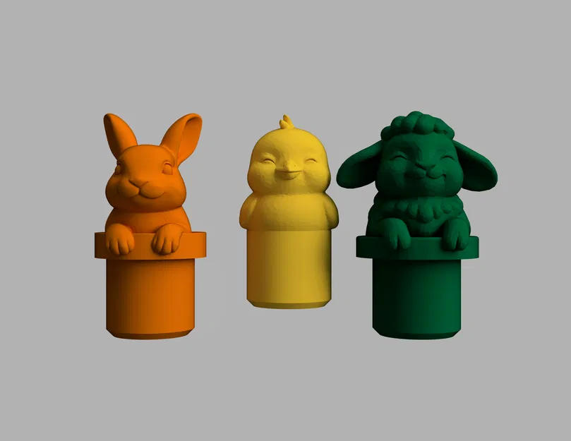 Bộ phụ kiện in 3D trang trí cuộn giấy vệ sinh hình thú cưng Phục Sinh - Image 2