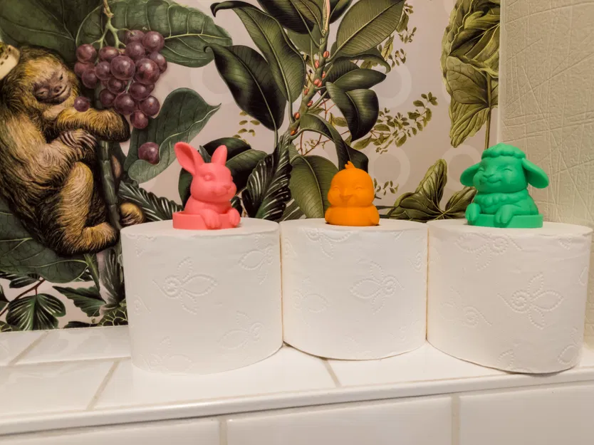Bộ phụ kiện in 3D trang trí cuộn giấy vệ sinh hình thú cưng Phục Sinh - Image 3