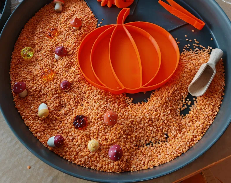 Khay 3D bí ngô - Đồ chơi giáo dục Montessori cho bé - Image 1