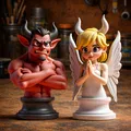 Bộ tượng Thiên thần và Ác quỷ (Angel vs Devil) trang trí 3D - Thumbnail 1