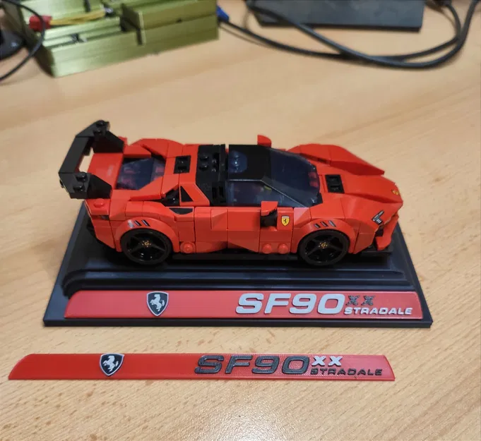 Chân đế và Bảng tên cho Lego Ferrari SF90 XX Stradale - Không cần MMU - Image 2