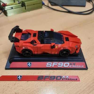 Chân đế và Bảng tên cho Lego Ferrari SF90 XX Stradale - Không cần MMU
