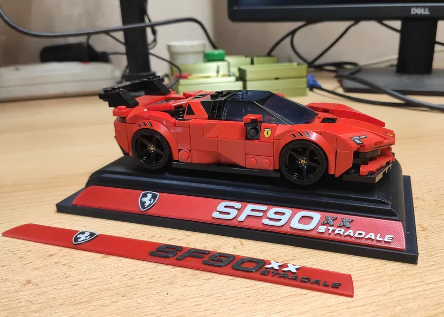 Chân đế và Bảng tên cho Lego Ferrari SF90 XX Stradale - Không cần MMU - Image 3