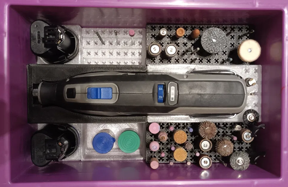 Khay in 3D đựng máy mài Dremel 8240 và phụ kiện cho Eurobox - Image 2