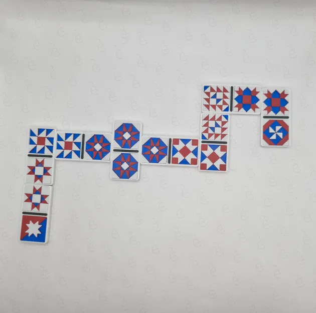 Bộ cờ Domino Quilt Block "Double 9" - Image 2
