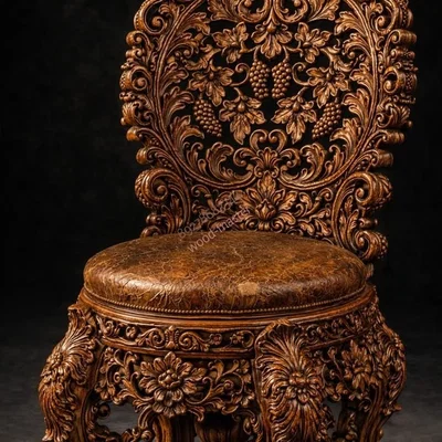 Mô hình ghế cổ điển chạm khắc họa tiết nghệ thuật cho in 3D