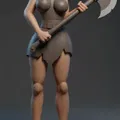 Mô hình nữ chiến binh cầm rìu (Donna con ascia) độc đáo cho in 3D - Thumbnail 1